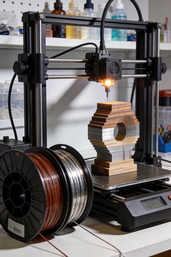 aesthetic metal wood filament balance